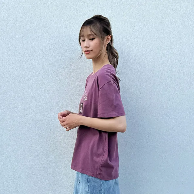 【Hana Mokuba】花木馬日系女裝圓領印花貼布上衣(T恤)