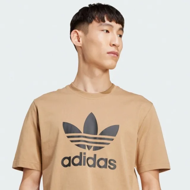 【adidas 愛迪達】Trefoil T-shirt 男 T恤 運動上衣 休閒短袖 棕 亞版(JY3759)