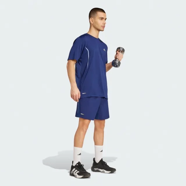【adidas 愛迪達】愛迪達 Tech App Gf Tee 男 T恤 運動上衣 休閒短袖 吸濕排汗 藍 亞版(JZ8491)