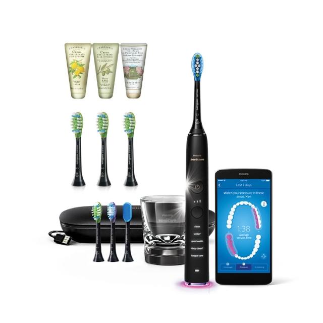 【Philips 飛利浦】Sonicare 鑽白極淨智能鑽石音波震動牙刷/電動牙刷-爵士黑HX9924/12