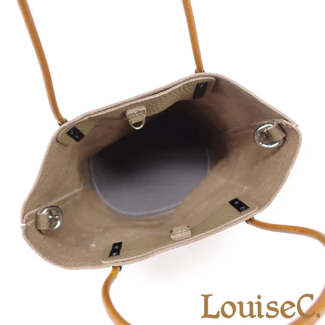 【LouiseC.】雙11 Tree House 牛皮 前插袋 手提斜背真皮水桶包 3色 可拆式內袋設計 真皮包包 CC304