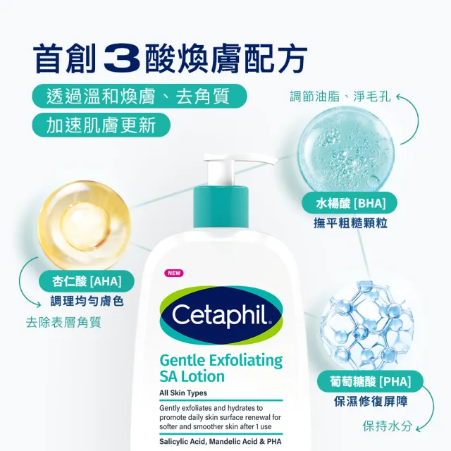 【Cetaphil 舒特膚】官方直營 三酸煥膚嫩亮修護乳236ml 2入組