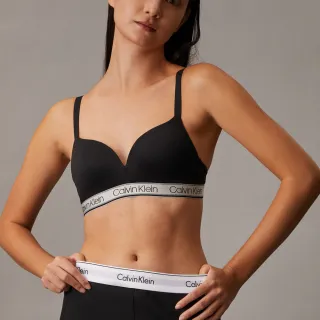 【CALVIN KLEIN】官方旗艦館CK Chromatic 無鋼圈托高深 V 胸圍_黑色