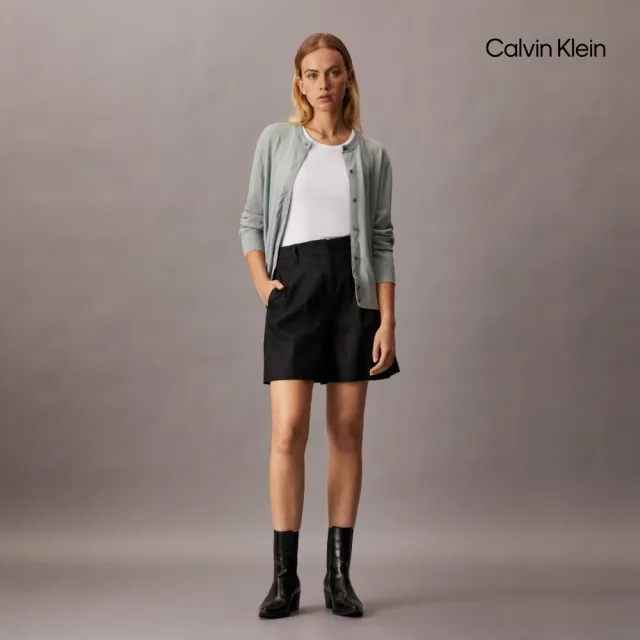【CALVIN KLEIN】官方旗艦館CK 技術美麗諾羊毛開襟外套_綠色