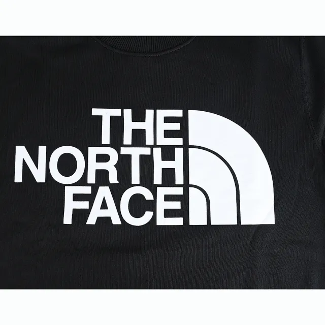 【The North Face】The North Face 英文印花LOGO棉質長袖T恤(黑x白/男款)