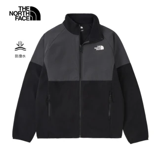 【The North Face 官方旗艦】北面男款黑色DWR防潑水抓絨外套｜8FHYKT0