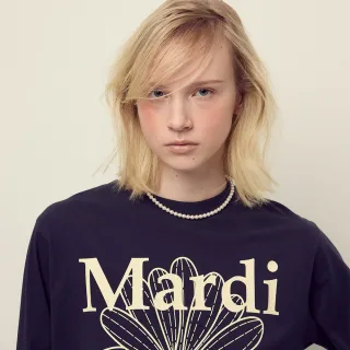 【MARDI MERCREDI】印花長袖 海軍藍 經典小雛菊 奶油花 TSHIRT LONG SLEEVE FLOWERMARDI