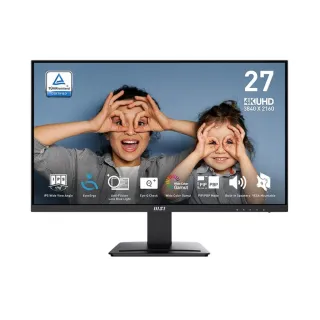 【MSI 微星】PRO MP273U 27型 4K IPS 60Hz 護眼商用螢幕(UHD/EyesErgo護眼/4ms/內建喇叭)