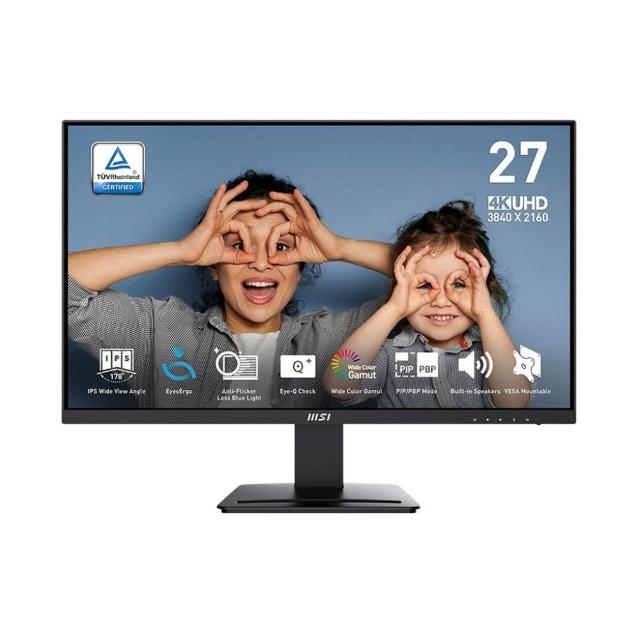 【MSI 微星】PRO MP273U 27型 4K IPS 60Hz 護眼商用螢幕(UHD/EyesErgo護眼/4ms/內建喇叭)
