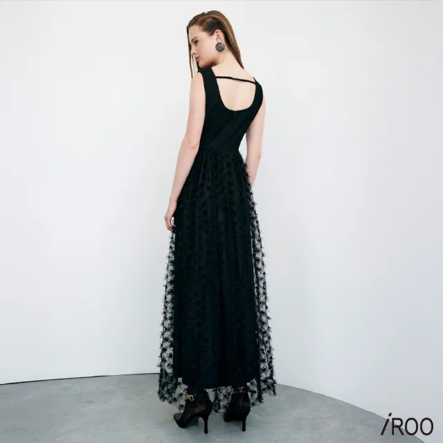 【iROO】立體網紗花禮服