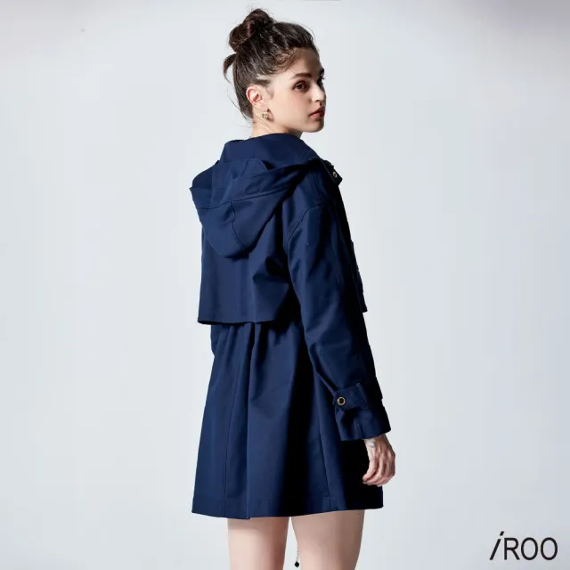 【iROO】大洋藍連帽風衣外套