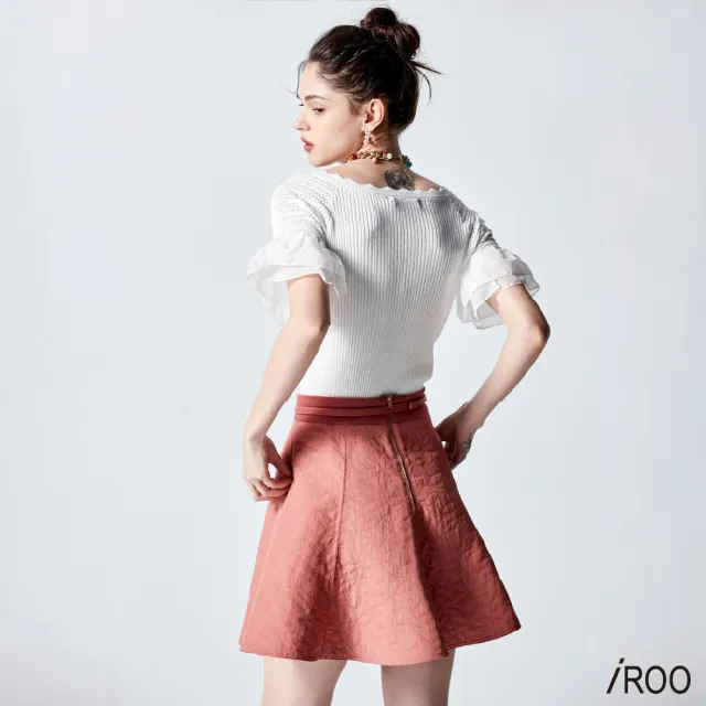 【iROO】宇宙塵土色絎縫短裙
