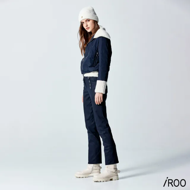 【iROO】裝飾雙排釦合身褲
