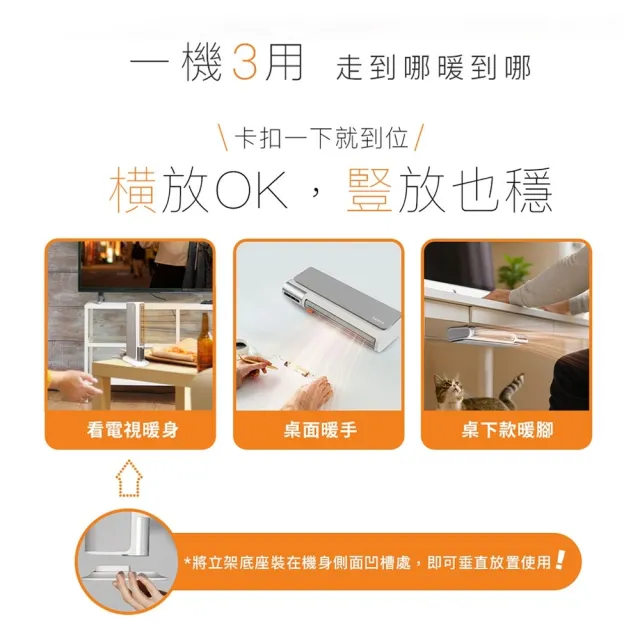 【SAMPO 聲寶】橫豎暖陶瓷電暖器(HX-LA04P)