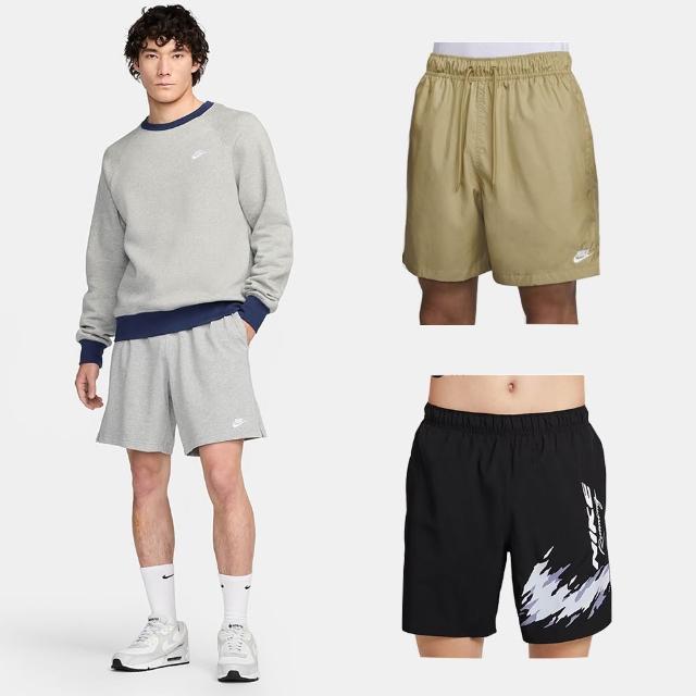 【NIKE 耐吉】短褲 休閒短褲 運動短褲 籃球短褲 大LOGO 男 運動 健身 黑白灰藍 多款(DX6011-010&)