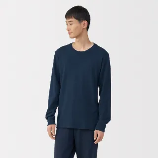 【MUJI 無印良品】男棉混羊毛保暖圓領長袖T恤(黑色/暗藍/米灰色)