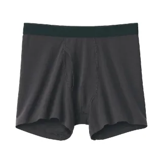 【MUJI 無印良品】男柔滑前開拳擊內褲(深灰 黑色 土藍色 深藍 摩卡棕 棕色)