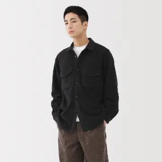 【MUJI 無印良品】男刷毛襯衫(灰色/墨灰/黑色)