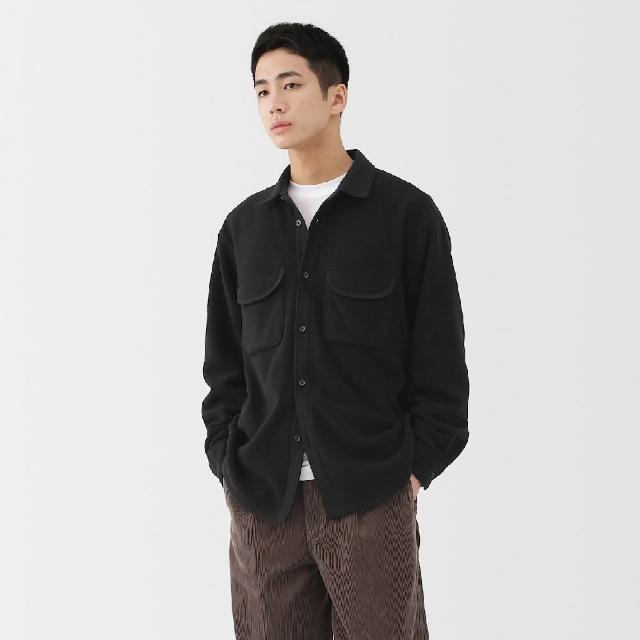 【MUJI 無印良品】男刷毛襯衫(灰色/墨灰/黑色)