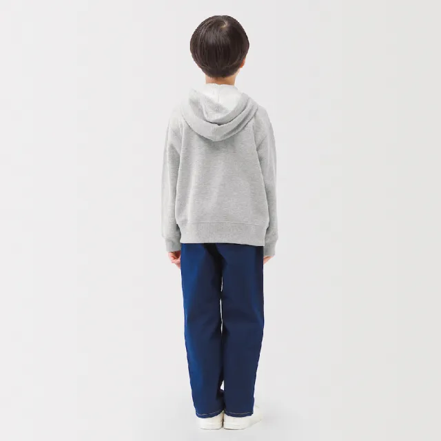 【MUJI 無印良品】兒童裏毛拉鍊連帽外套(灰色/淺米/深藍)