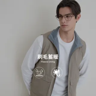 【GIORDANO 佐丹奴】男裝內刷毛立領背心(29 落石灰)