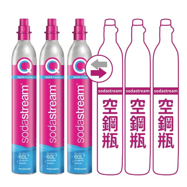【Sodastream-交換鋼瓶】CO2交換快扣鋼瓶425g-3入組(您須有3支空鋼瓶  僅適用快扣機種)