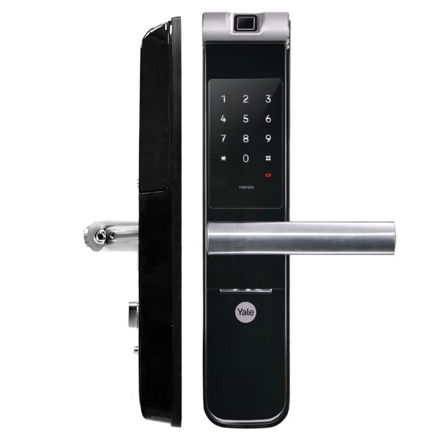 【Yale 耶魯】YMF-40A 密碼/鑰匙/電容式指紋 三合一智能電子鎖/門鎖(附基本安裝)