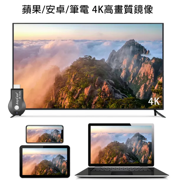 【DW 達微科技】4K Turbo AnyCast雙頻5G全自動無線HDMI影音電視棒