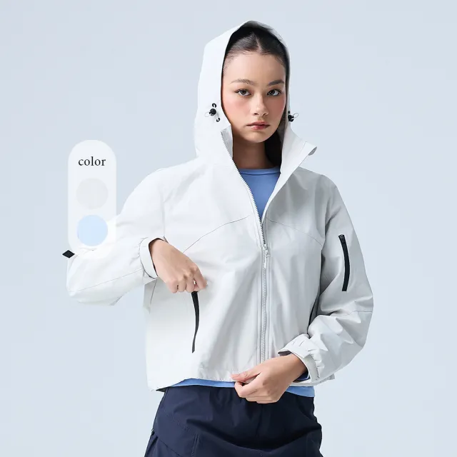 【YUANDONGLI 元動力】防風防潑水短版立領連帽外套(兩色;S-L;4254574901)