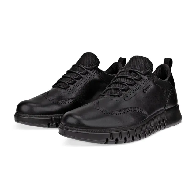 【ecco】GRUUV STUDIO M 樂步都會皮革防水休閒正裝鞋 男鞋(黑色 51233401001)
