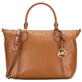 【Michael Kors】LENOX焦糖咖啡荔枝皮革皮革手提兩用包