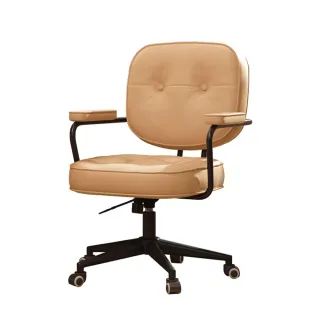 【木馬特實驗室】阿勒夫皮革電腦椅(電腦椅 辦公椅 化妝椅 書桌椅 升降椅 休閒椅 復古風)