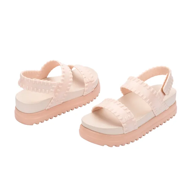 【Melissa】荷葉邊造型厚底涼鞋(米色) 防潑水