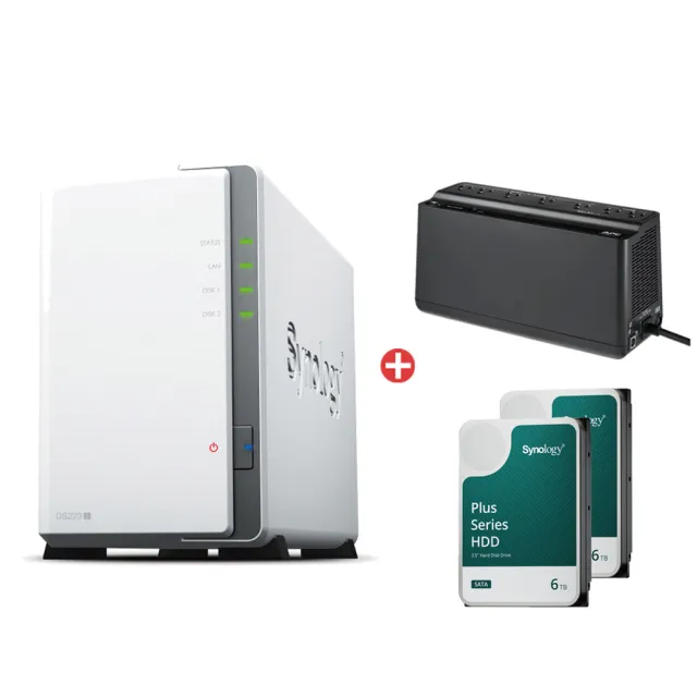 【Synology 群暉科技】UPS組搭6TBx2★DS223j 2Bay NAS 網路儲存伺服器