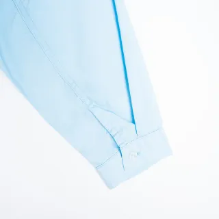 【SOMETHING】女裝 落肩短版長袖襯衫(淡藍色)