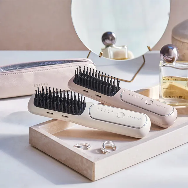 【FESTINO】Styling Heater Brush 負離子電熱直髮造型梳(SMHB-049)