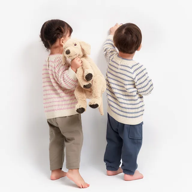 【mamaway 媽媽餵】BABY條紋粗針織毛衣 1入