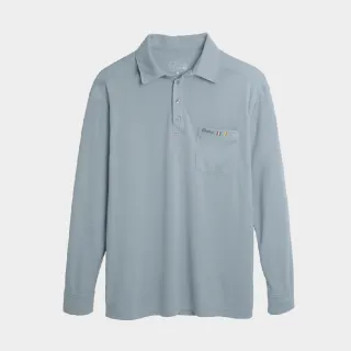 【GFoneone】男PK雙面吸排長袖Polo衫-淺灰(男商務POLO衫)