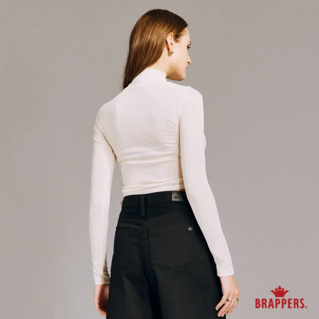 【BRAPPERS】女款 側綁帶高領打底上衣(淺卡其)