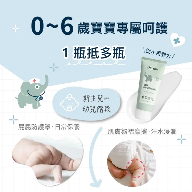 【Derma 丹麥德瑪】寶寶有機舒敏萬用膏 100ml*3入組(屁屁膏、舒緩各種肌膚不適、嘴角不適)
