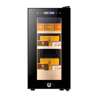 【宜品居家】32L雪茄櫃 雪茄恆溫恆濕櫃 雪鬆木雪茄盒(控溫控濕/半導體風冷/裸養盒養二合一)