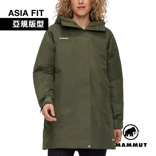 【Mammut 長毛象】TreelineHS Thermo Hooded Parka AF GTX防水羽絨保暖連帽外套 深沼澤綠 女款 #1010-32270