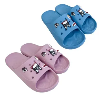 【Kusuguru Japan】日本眼鏡貓 洞洞鞋 輕量防水雲朵厚底拖鞋 附鞋扣-鬥牛犬款