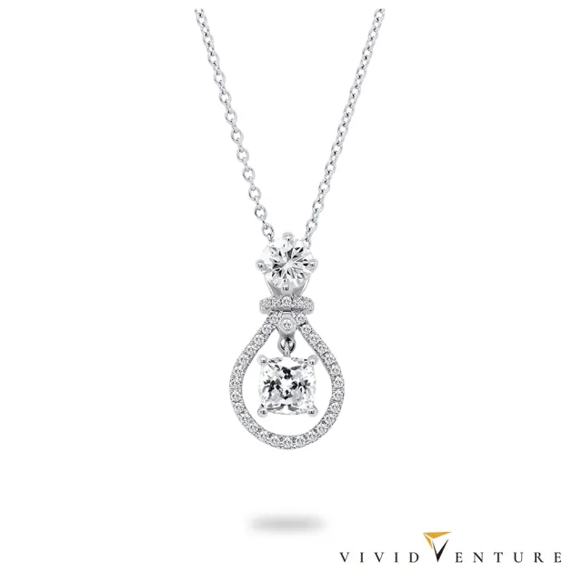 【Vividventure 亞帝芬奇】18K GIA 80分 DVS2 雙主石 天然鑽石 真鑽 項鍊 自信閃耀