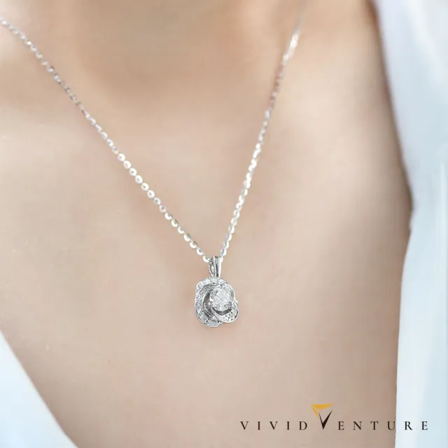 【Vividventure 亞帝芬奇】GIA 30分 FSI2 3VG 八心八箭 天然鑽石 真鑽 項鍊 流轉月光(14K金台+14K金鍊)