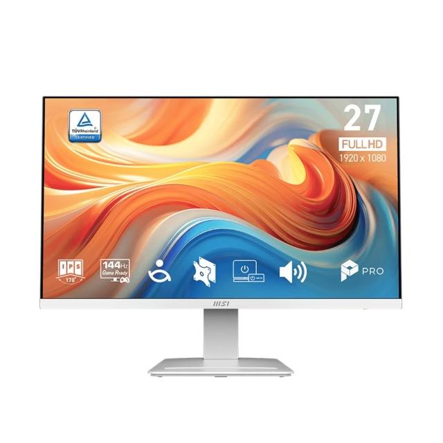2入組★【MSI 微星】PRO MP273W E14A 27型 IPS 144Hz 平面護眼商用螢幕(EyesErgo護眼/HDMI/1ms/內建喇叭)