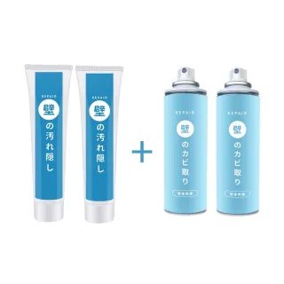 【寶媽咪】裝修套組-防水壁癌修復超值2+2組(不泛黃/牆面修補膏/補土膏/裂縫/修補)