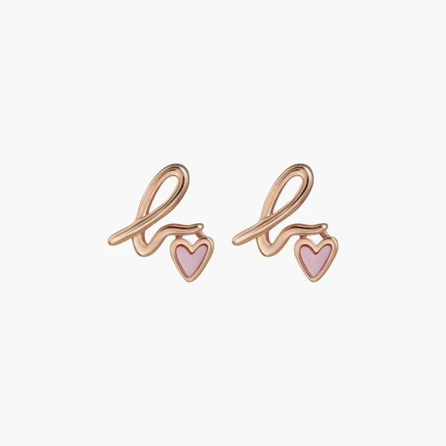 【agnes b.】bijoux  b. logo純銀愛心珍珠母貝耳環(多款/女)