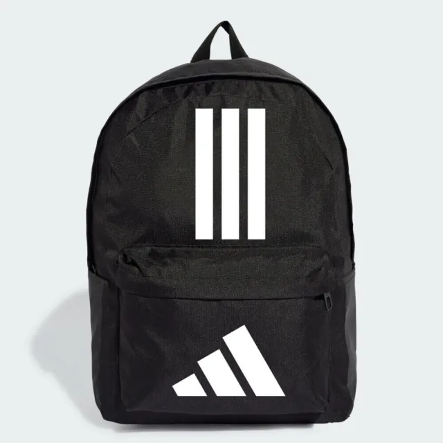 【adidas 愛迪達】愛迪達 Clsc Bars 3s 後背包 健身包 書包 戶外 運動 休閒 黑 白(JD9563)