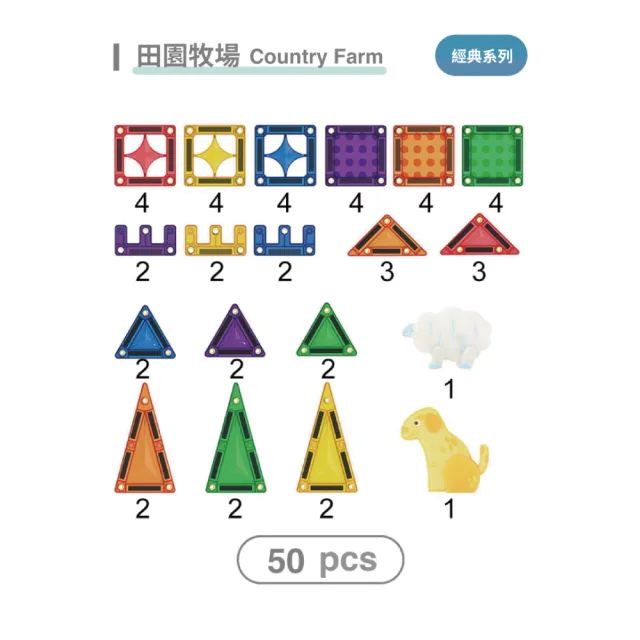【MNTL】田園牧場 Country Farm  隨身帶著走 磁力片鐵盒組(50pcs)